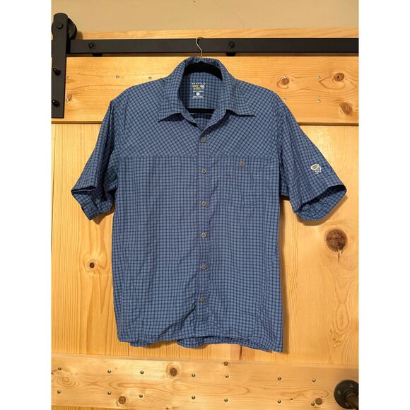 Mountain Hardware Canyon Plaid Mens Button Down Blue Size L - Picture 1 of 5